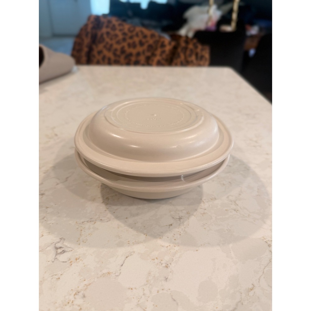 Vintage Tupperware Ultra 21 Almond Beige 500mL Round Casserole Dish Lid 1748-12